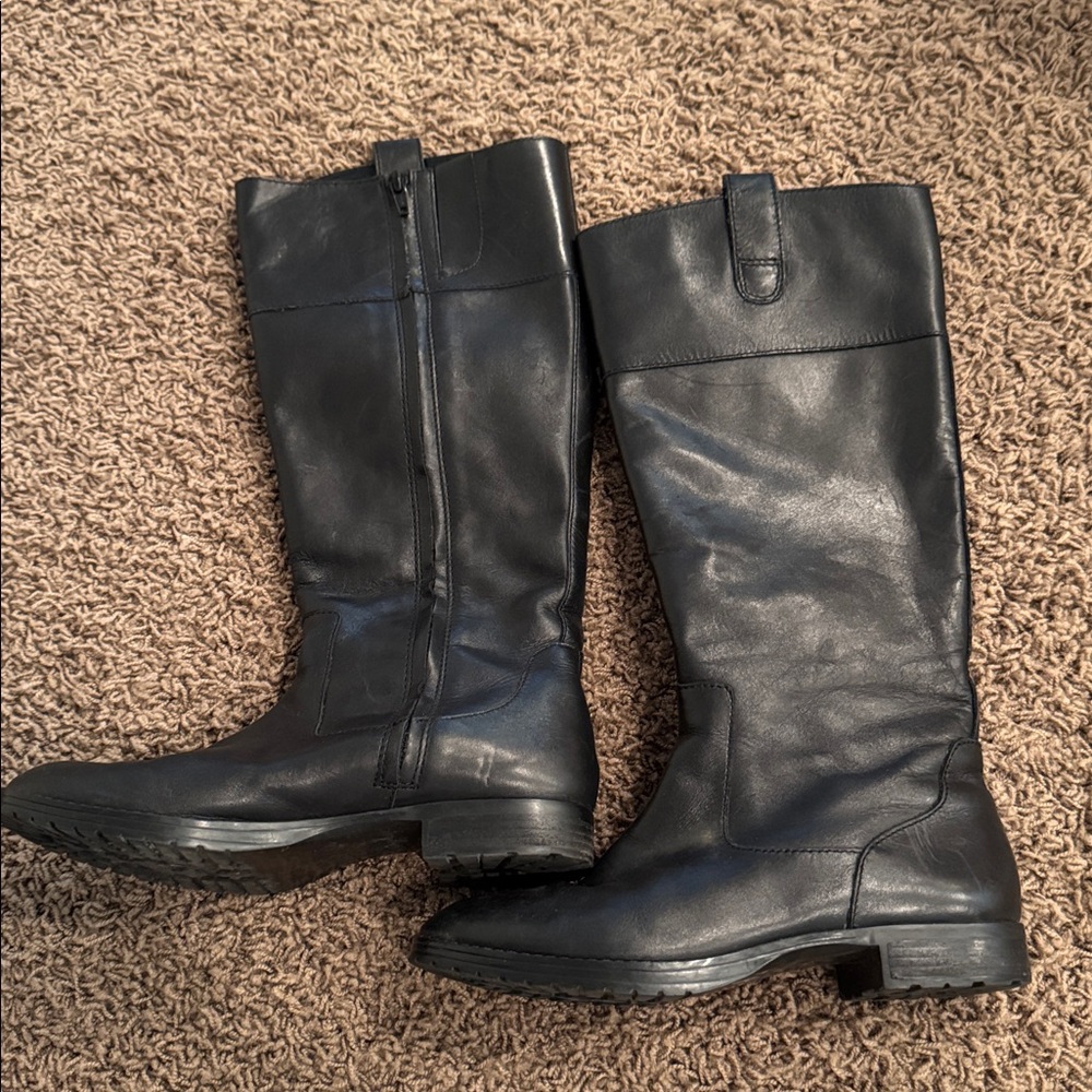 Lauren Ralph Lauren Black Leather Riding Boots